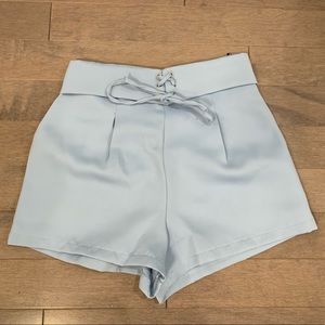 Missguided Blue Lace Up Shorts